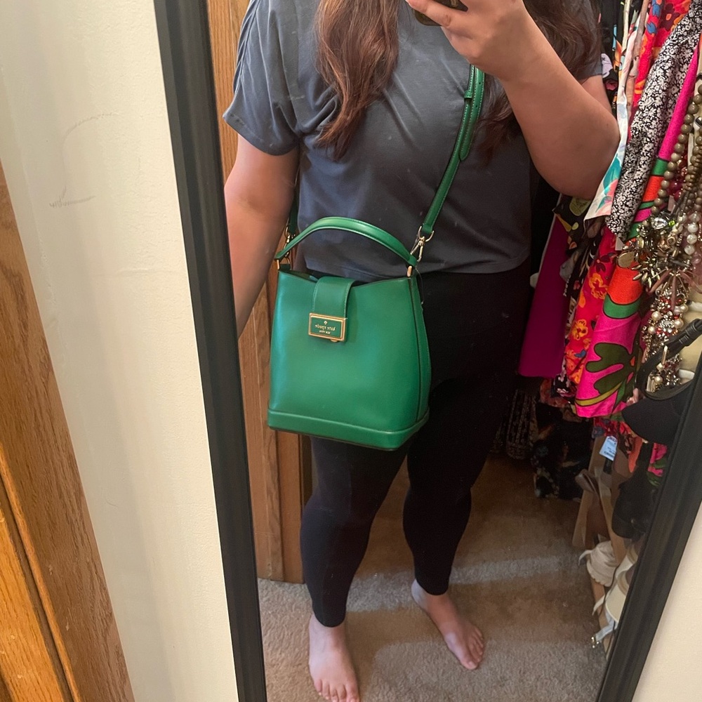 Kate Spade Green Leather Bucket Bag - Picture 8 of 8